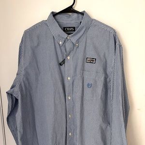 Chaps Blue White Checkered Button Down